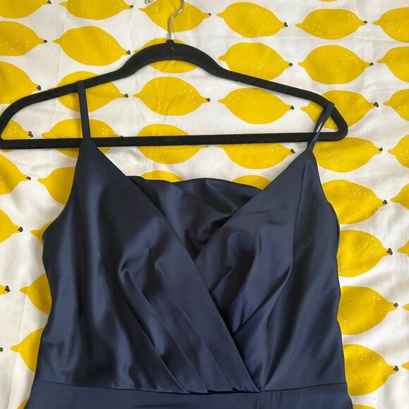 Marine Blue Silk Prom/Formal Dress - Picture 4 of 9